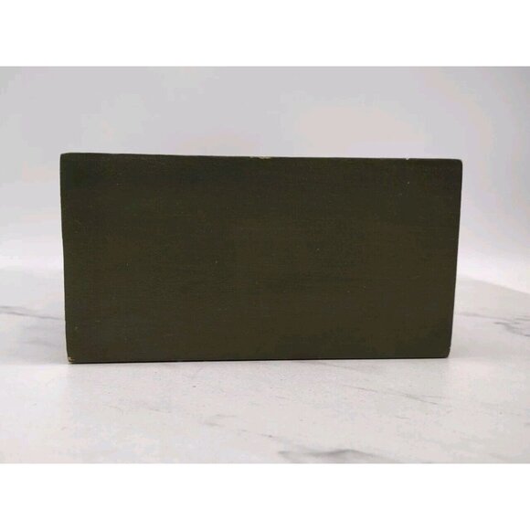 Tole Painted Wooden Tissue Box Cover Rectangle Daisy Floral Hand Painted Green - Picture 9 of 13